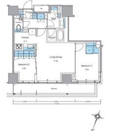 ルフォンプログレ渋谷ヒルトップ 1706 間取り図