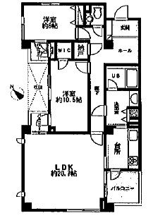 ヴィクトリアコート三田 202 間取り図