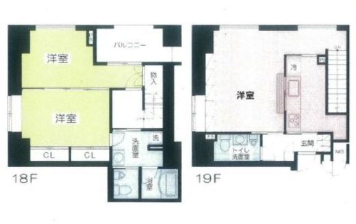 リブレ東新宿 1906 間取り図