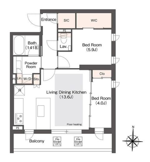 ミュプレ代々木上原 303 間取り図