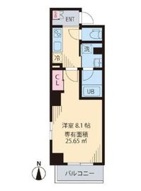 フェール東新宿 402 間取り図