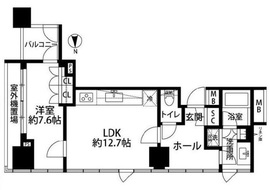 麹町パークハウス 8階 間取り図