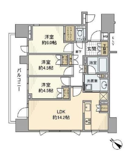 クレヴィア茗荷谷 文京の丘 10階 間取り図