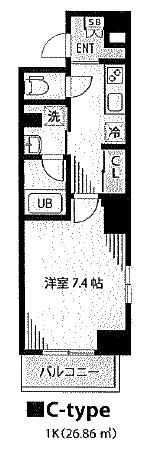 フェール東新宿 501 間取り図