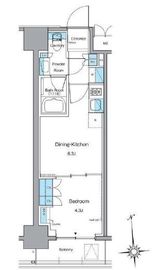 ルフォンプログレ上野稲荷町 504 間取り図