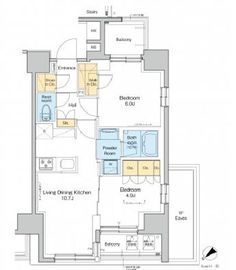 プラウドフラット西日暮里 801 間取り図