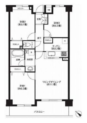 カナール山王 2階 間取り図