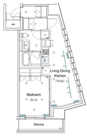 ブリリアイスト銀座東 405 間取り図