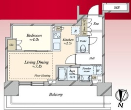 プラウドタワー亀戸クロス 5階 間取り図