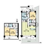 ライオンズステージ上野毛 2階 間取り図