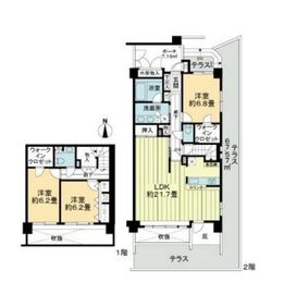 ライオンズステージ上野毛 2階 間取り図