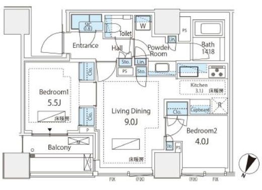 パークコート千代田四番町 11階 間取り図