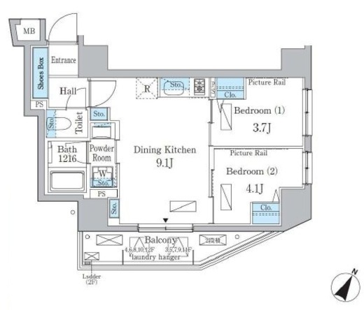 リビオメゾン日本橋久松町 503 間取り図