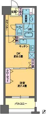 パークキューブ日本橋水天宮 202 間取り図