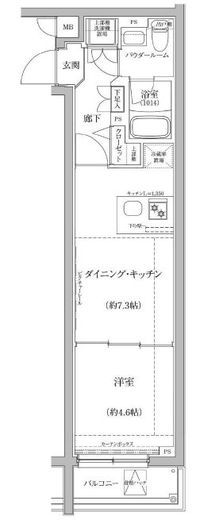パティーナ蒲田デュオ 2階 間取り図