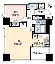 シティタワー池袋ウエストゲート 26階 間取り図