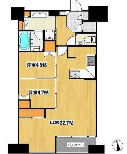 富久クロスコンフォートタワー(Tomihisa Cross)  37階 間取り図