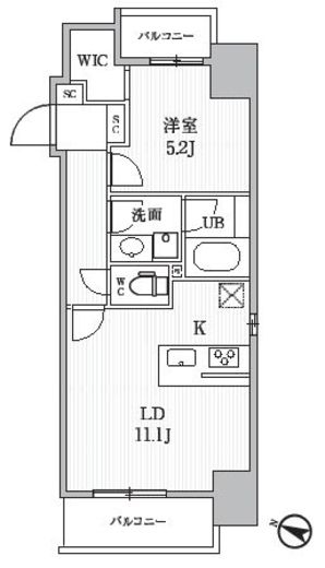 シーズンフラッツ押上 501 間取り図