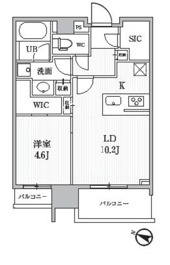 シーズンフラッツ押上 1102 間取り図