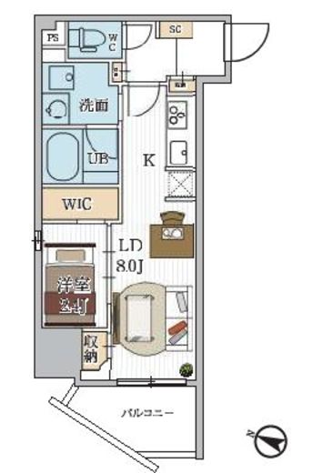 シーズンフラッツ押上 504 間取り図