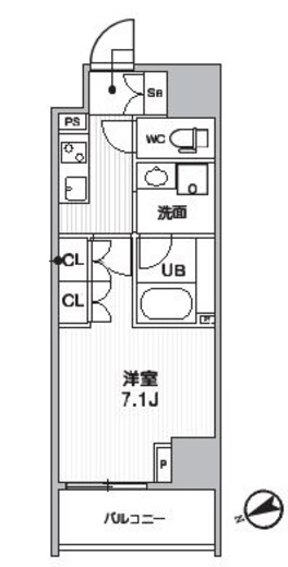 シーズンフラッツ根岸 802 間取り図