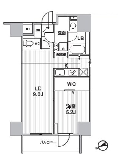 シーズンフラッツ根岸 201 間取り図
