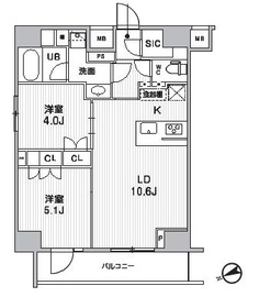 シーズンフラッツ根岸 1202 間取り図