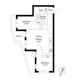 ゲートマークス三軒茶屋 103 間取り図