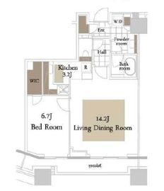 コンシェリア西新宿タワーズウエスト 16階 間取り図