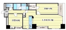 ムルーエ築地 1302 間取り図