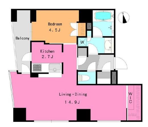 新宿山吹アインスタワー 12階 間取り図