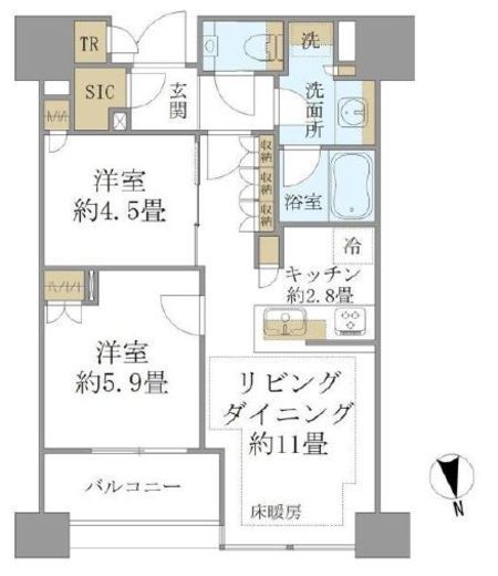 白金ザ・スカイ 19階 間取り図