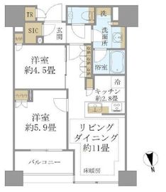 白金ザ・スカイ 19階 間取り図