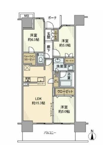 プラウドシティ大田六郷 6階 間取り図