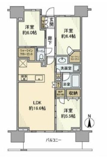 プラウドタワー清澄白河 10階 間取り図