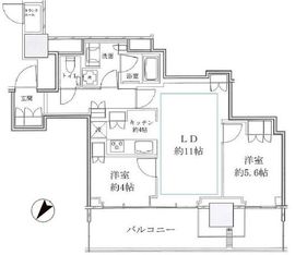 ザ・コート神宮外苑 7階 間取り図