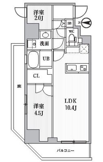 シーズンフラッツ住吉 701 間取り図