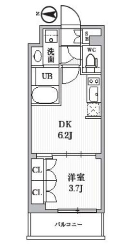 シーズンフラッツ住吉 801 間取り図