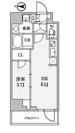 シーズンフラッツ住吉 603 間取り図