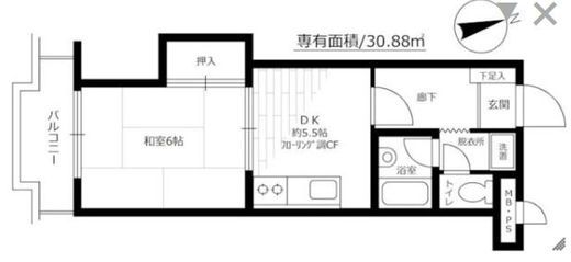ライオンズマンション新宿原町 2階 間取り図