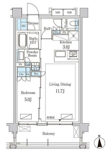 グランドゥールプレミアム代々木大山 105 間取り図