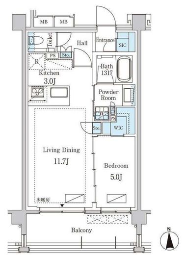 グランドゥールプレミアム代々木大山 202 間取り図