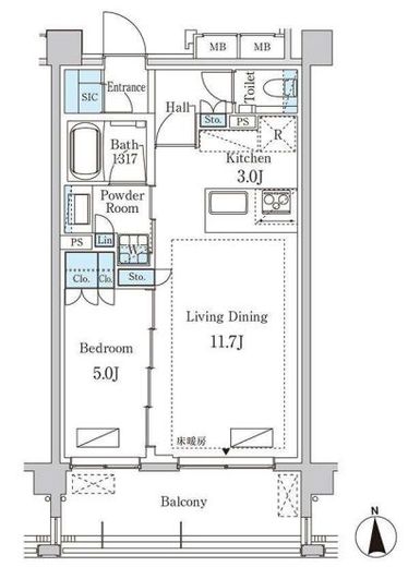 グランドゥールプレミアム代々木大山 205 間取り図