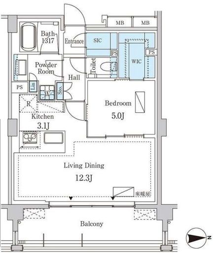 グランドゥールプレミアム代々木大山 208 間取り図