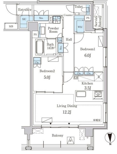 グランドゥールプレミアム代々木大山 312 間取り図