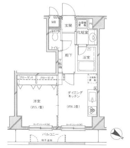 クレッセント中目黒 2階 間取り図