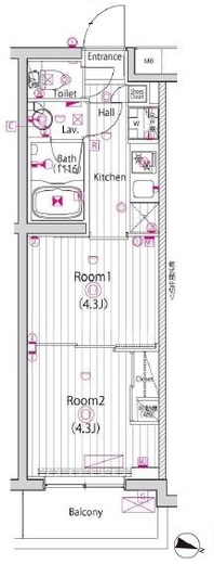 ガーラ・パークヒルズ武蔵小山 1階 間取り図