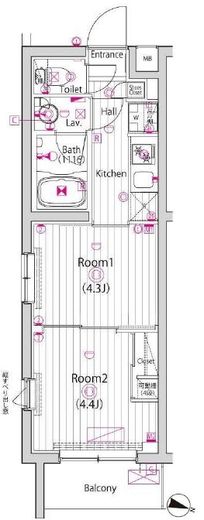 ガーラ・パークヒルズ武蔵小山 2階 間取り図