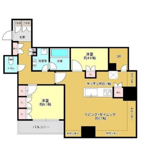 パークタワーグランスカイ 17階 間取り図