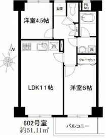 クレッセント中目黒 6階 間取り図
